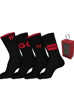 HUGO Pack 4 pares de calcetines Negro Sale