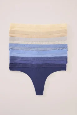 Women'secret Pack 7 tangas algodón azules blanco Clearance