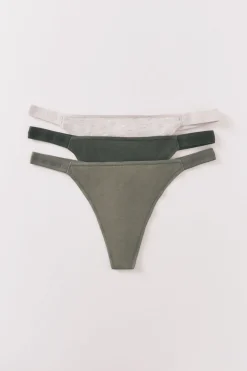 Women'secret Pack 3 tangas algodón logo blanco Sale