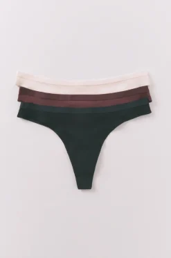 Women'secret Pack 3 tangas canalé blanco Best