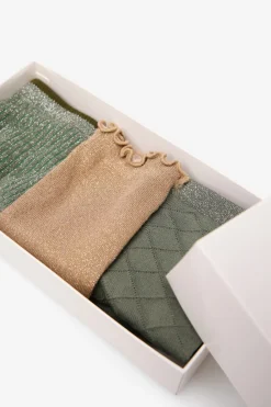 Cortefiel Pack calcetines lurex Estampado verde Sale