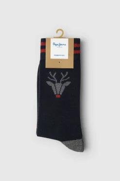 Pepe Jeans Pack de 3 calcetines rayas Navidad azul Hot
