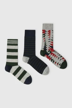 Pepe Jeans Pack de 3 calcetines rayas Navidad estampado