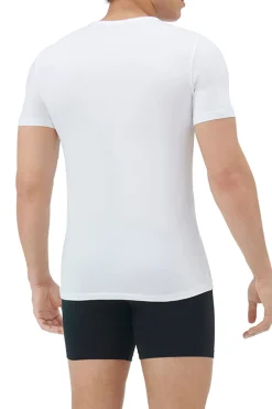Adidas Pack de 2 camisetas de cuello pico de algodón elástico para hombre blanco Discount
