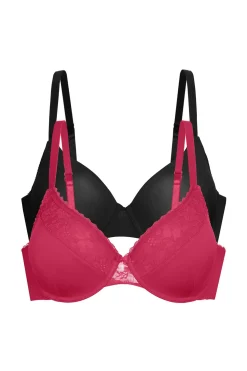 Dorina Pack de 2 sujetadores Sonia con relleno burdeos Hot