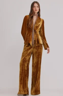 Hoss Intropia Paige. Pantalón terciopelo Dorado Discount