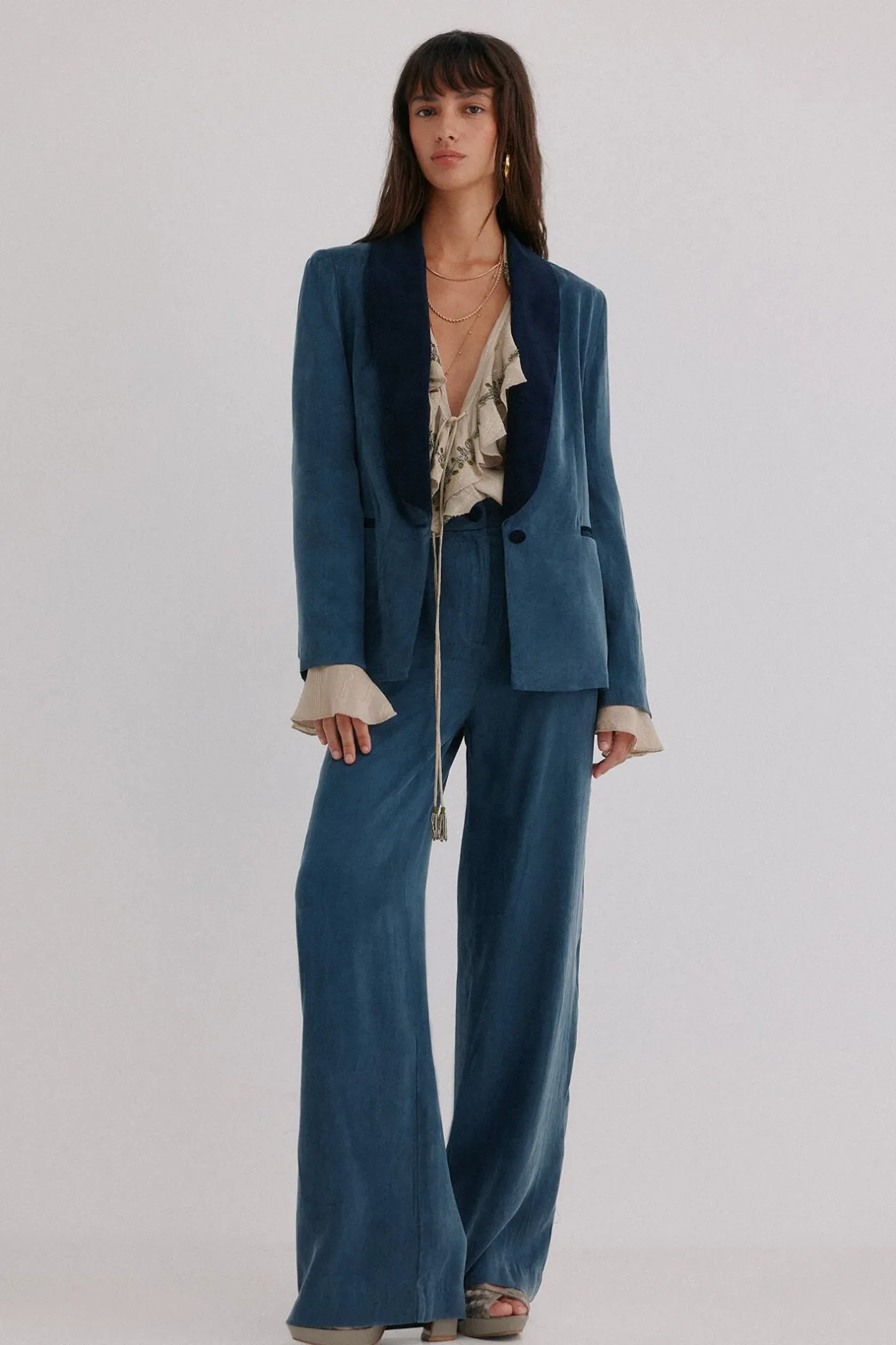 Hoss Intropia Palmira. Pantalones fluidos Azul marino