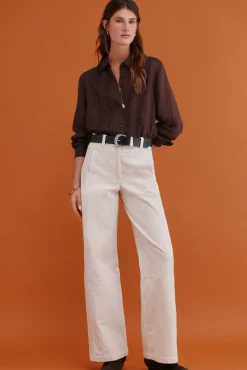 Hoss Intropia Pamela. Pantalón wide leg Marfil Hot