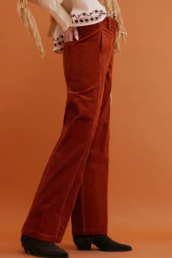 Hoss Intropia Pamela. Pantalón wide leg Vino Sale