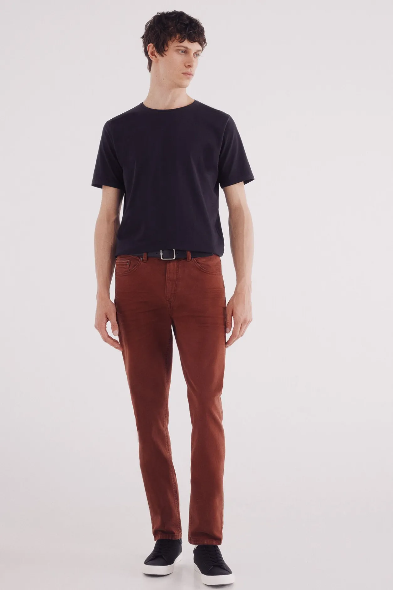 Springfield Pantalón 5 bolsillos color slim fit naranja Sale