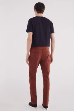 Springfield Pantalón 5 bolsillos color slim fit naranja Sale