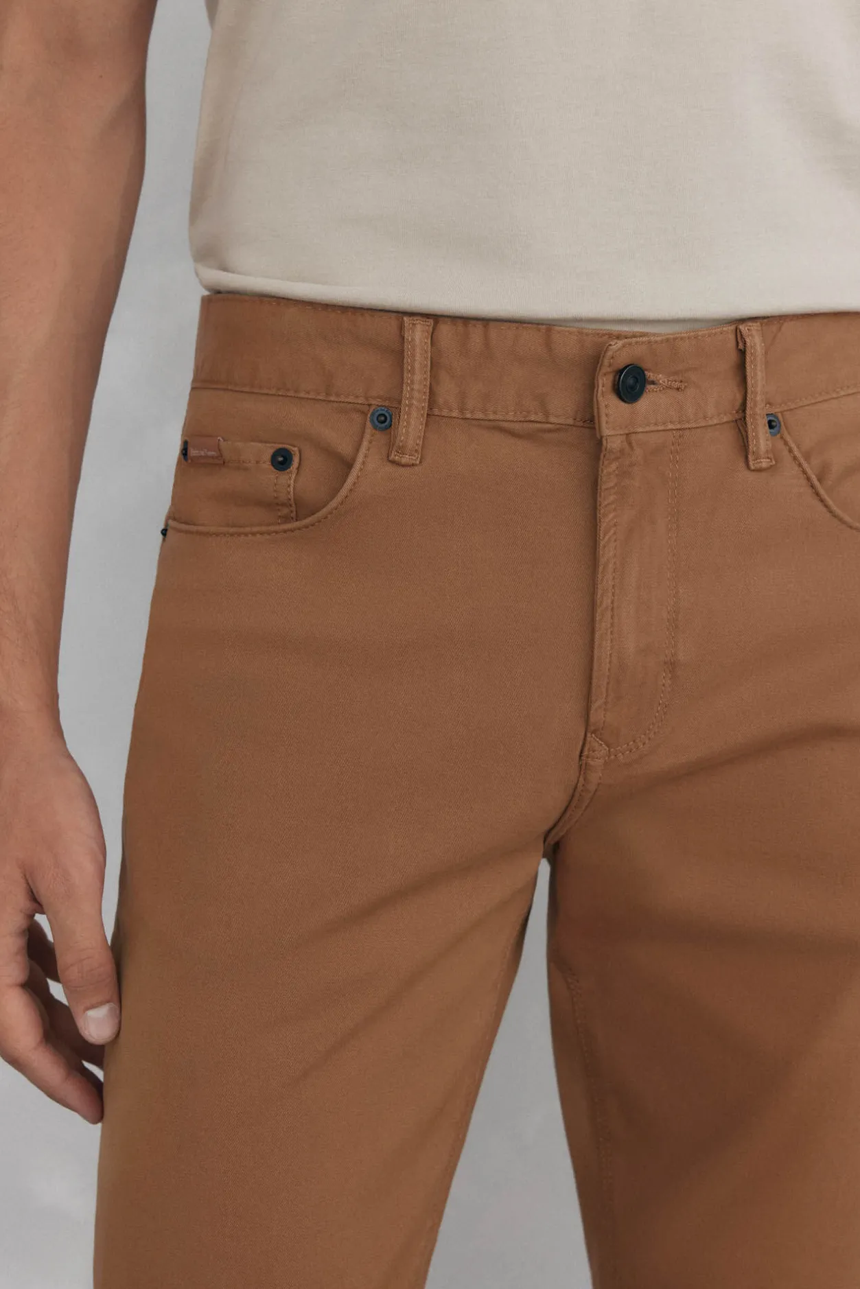 Pedro del Hierro Pantalón 5 bolsillos color slim fit Gris Online