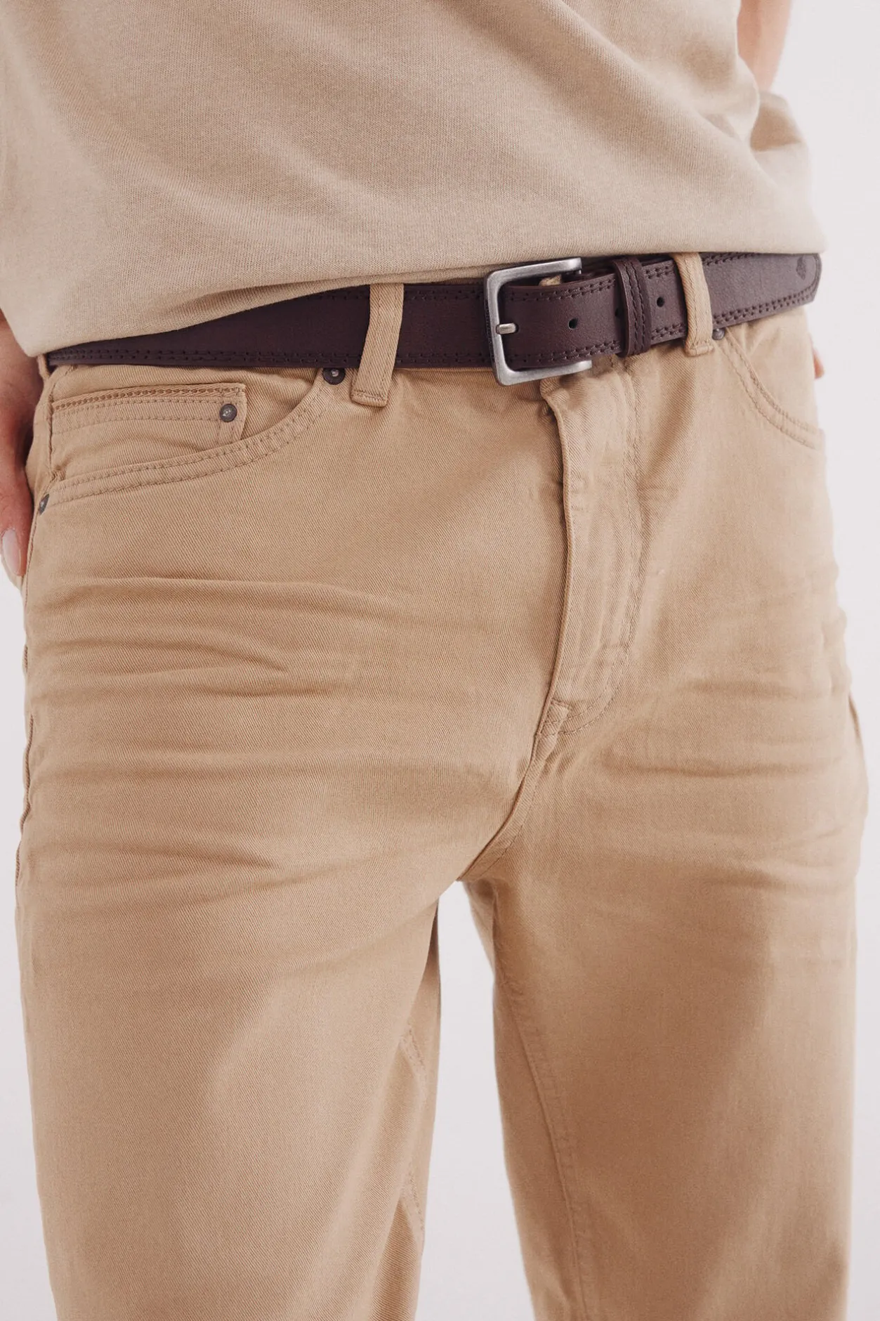 Springfield Pantalón 5 bolsillos color slim fit beige Online