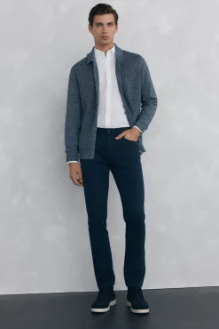 Pedro del Hierro Pantalón 5 bolsillos color slim fit Azul Online