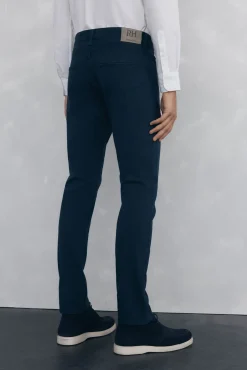 Pedro del Hierro Pantalón 5 bolsillos color slim fit Azul Online