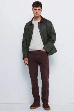 Springfield Pantalón 5 bolsillos color slim fit marr&oacute;n Discount