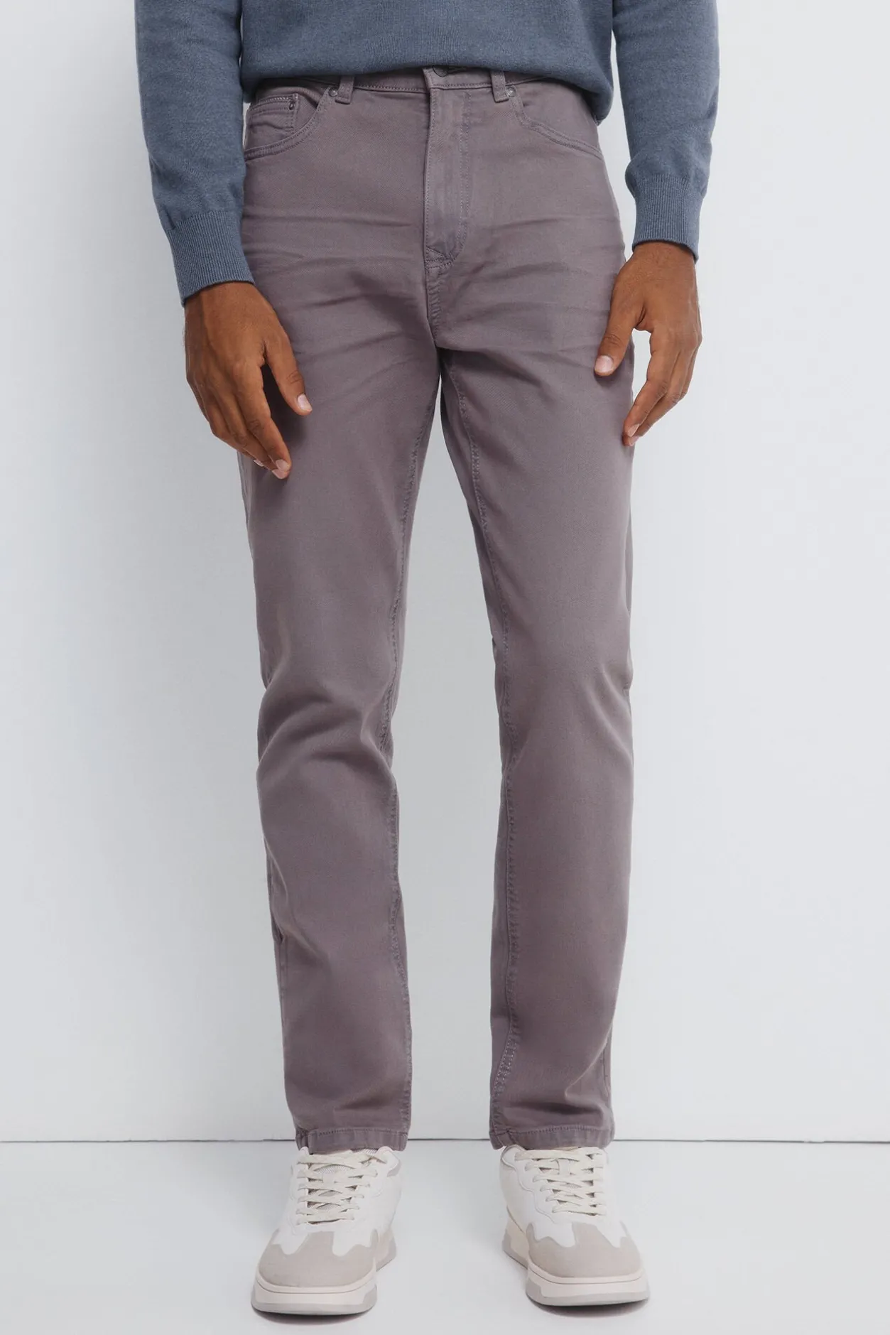 Springfield Pantalón 5 bolsillos color slim fit gris Clearance