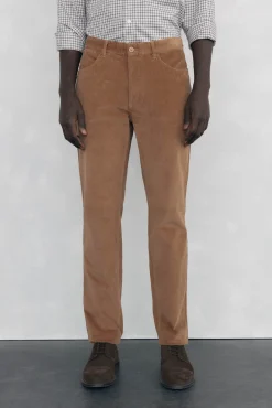 Pedro del Hierro Pantalón 5 bolsillos pana slim fit Marr&oacute;n Clearance