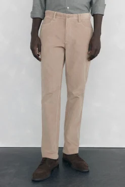 Pedro del Hierro Pantalón 5 bolsillos pana slim fit Beige New