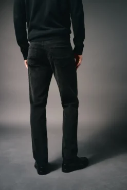 OOTO Pantalón 5 bolsillos slim fit pana Negro Hot