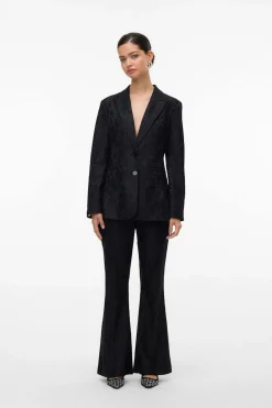 Vero Moda Pantalón acampanado efecto encaje Negro Discount