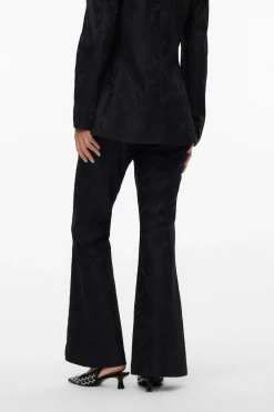 Vero Moda Pantalón acampanado efecto encaje Negro Discount