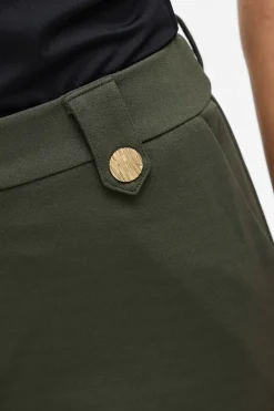 Vila Pantalón ancho con botones Kaki