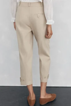 Pedro del Hierro Pantalón bajo ajustable Beige New