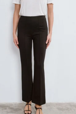 Vila Pantalón campana cintura alta elástica Negro Sale