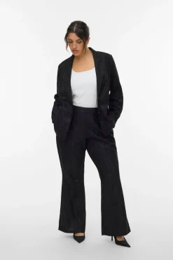 Vero Moda Curve Pantalón campana encaje talla grande Negro Outlet