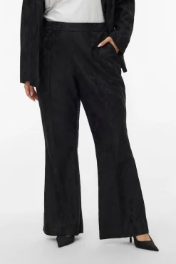 Vero Moda Curve Pantalón campana encaje talla grande Negro Outlet