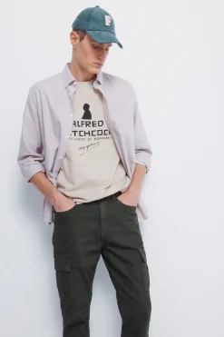 Springfield Pantalón cargo lavado slim fit kaki Hot