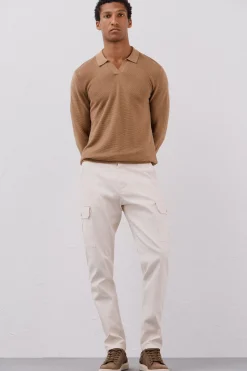 Cortefiel Pantalón cargo ligero Marfil Clearance