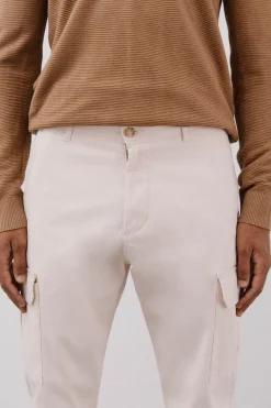 Cortefiel Pantalón cargo ligero Marfil Clearance