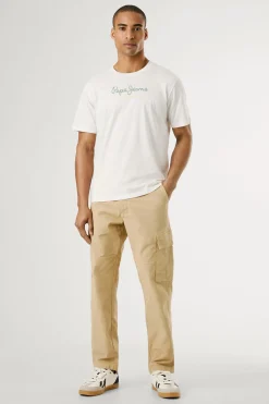 Pepe Jeans Pantalón cargo regular tejido ligero. beige Discount