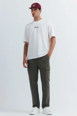 Springfield Pantalón cargo slim fit kaki Clearance