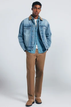 Springfield Pantalón chino canvas straight fit beige Discount