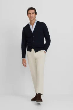Silbon Pantalón chino casual pinzas Marfil Outlet
