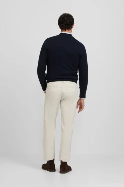Silbon Pantalón chino casual pinzas Marfil Outlet