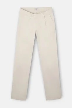 Silbon Pantalón chino casual pinzas Marfil Outlet