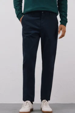 Cortefiel Pantalón chino confort regular fit Azul marino Sale
