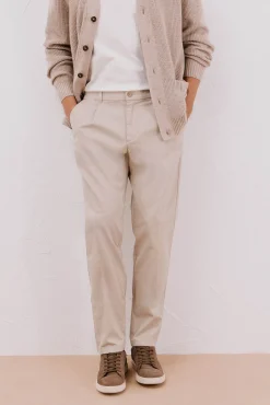 Cortefiel Pantalón chino confort tapered fit Beige Sale