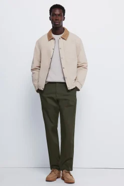 Springfield Pantalón chino dobby comfort fit kaki Discount