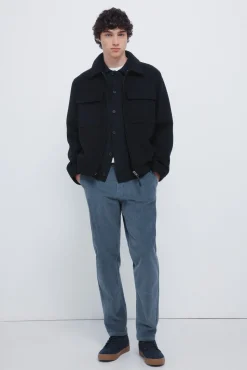 Springfield Pantalón chino pana lavada comfort slim fit azul Clearance