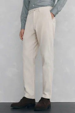 Pedro del Hierro Pantalón chino pana ligera slim fit Crudo Hot