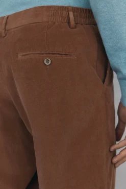 Pedro del Hierro Pantalón chino pana ligera slim fit Marr&oacute;n Clearance