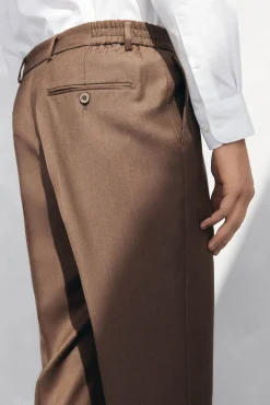 Pedro del Hierro Pantalón chino pinzas regular fit Marr&oacute;n Best