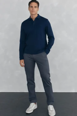 Pedro del Hierro Pantalón chino print slim Gris Sale