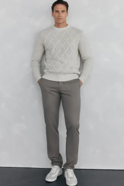 Pedro del Hierro Pantalón chino print slim Beige Outlet