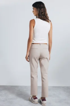 Springfield Pantalón chino recto beige Outlet